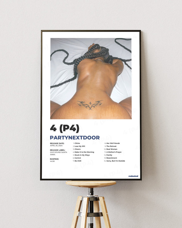 PARTYNEXTDOOR - PARTYNEXTDOOR 4 (P4) Poster - White Edition (12x18 / 24x36) - Poster view