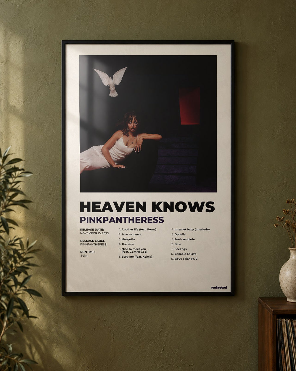 PinkPantheress - Heaven Knows Poster - White Edition (12x18 / 24x36) - Poster view