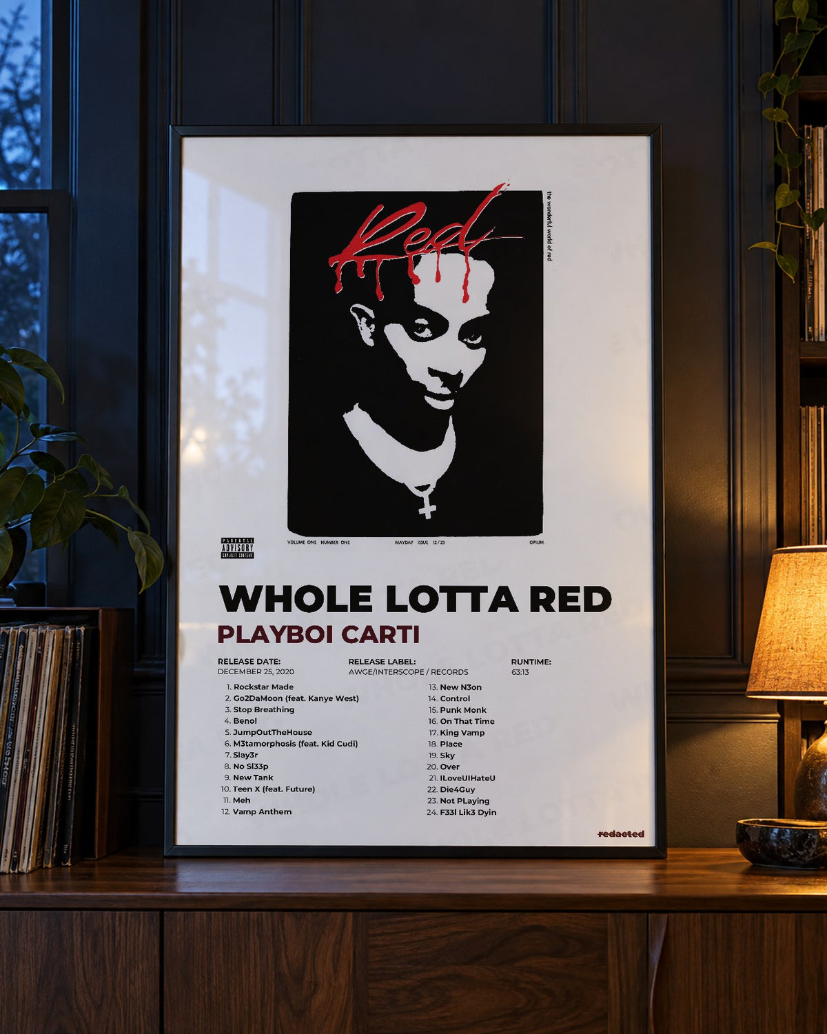 Playboi Carti - Whole Lotta Red Poster - White Edition (12x18 / 24x36) - Poster view