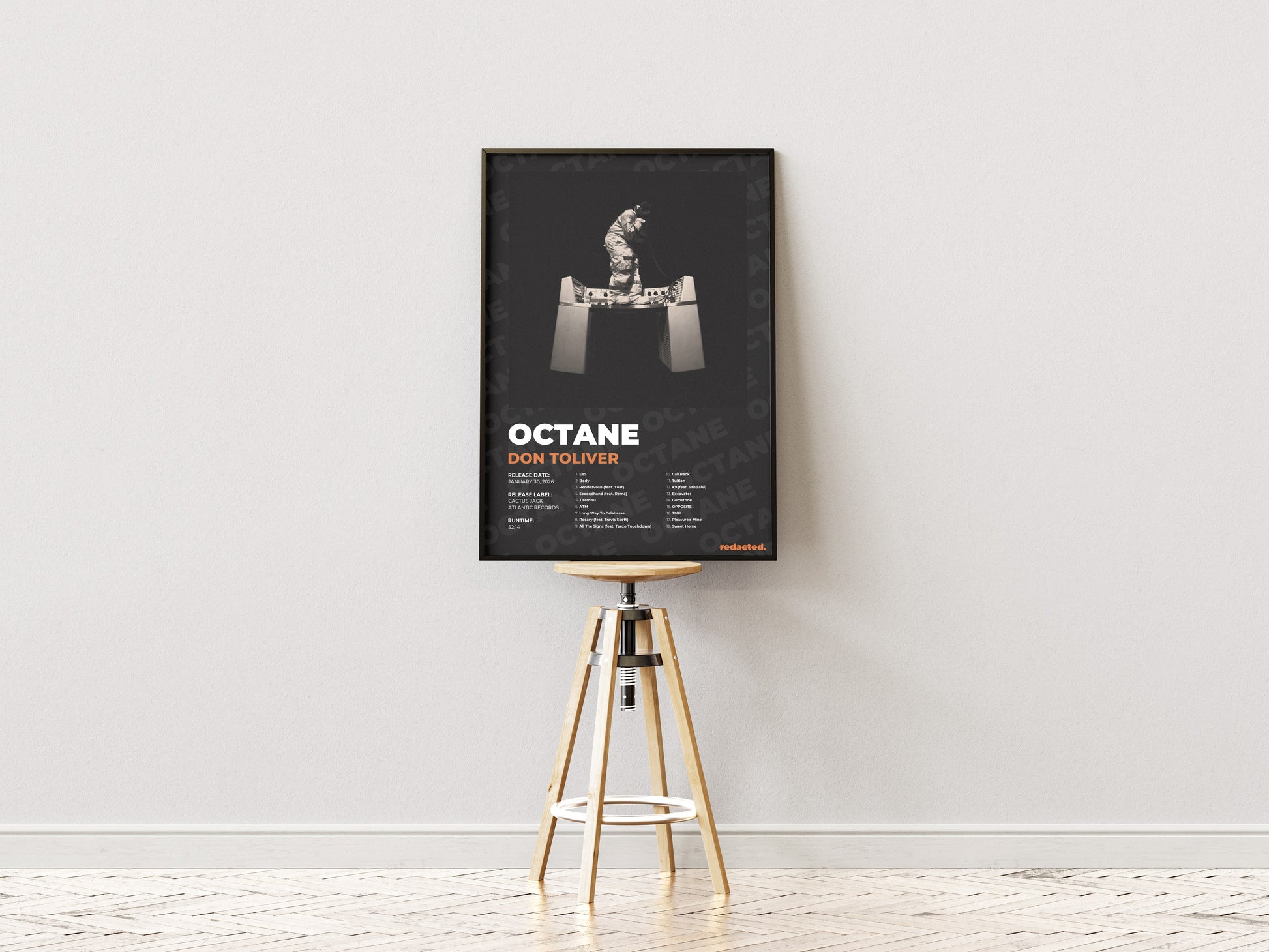 Don Toliver - Octane Poster - Dark Edition (Frontal Stool Mockup)