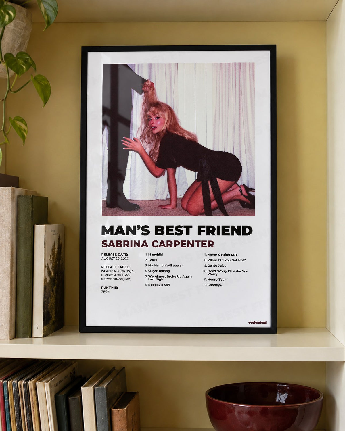 Sabrina Carpenter - Man’s Best Friend Poster - White Edition (12x18 / 24x36) - Poster view