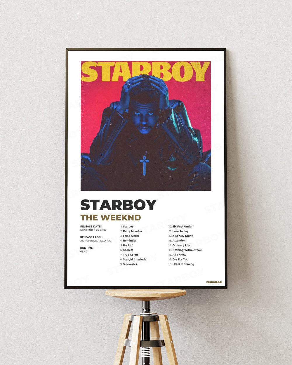 THE WEEKND - STARBOY Poster - White Edition (12x18 / 24x36) - Poster view