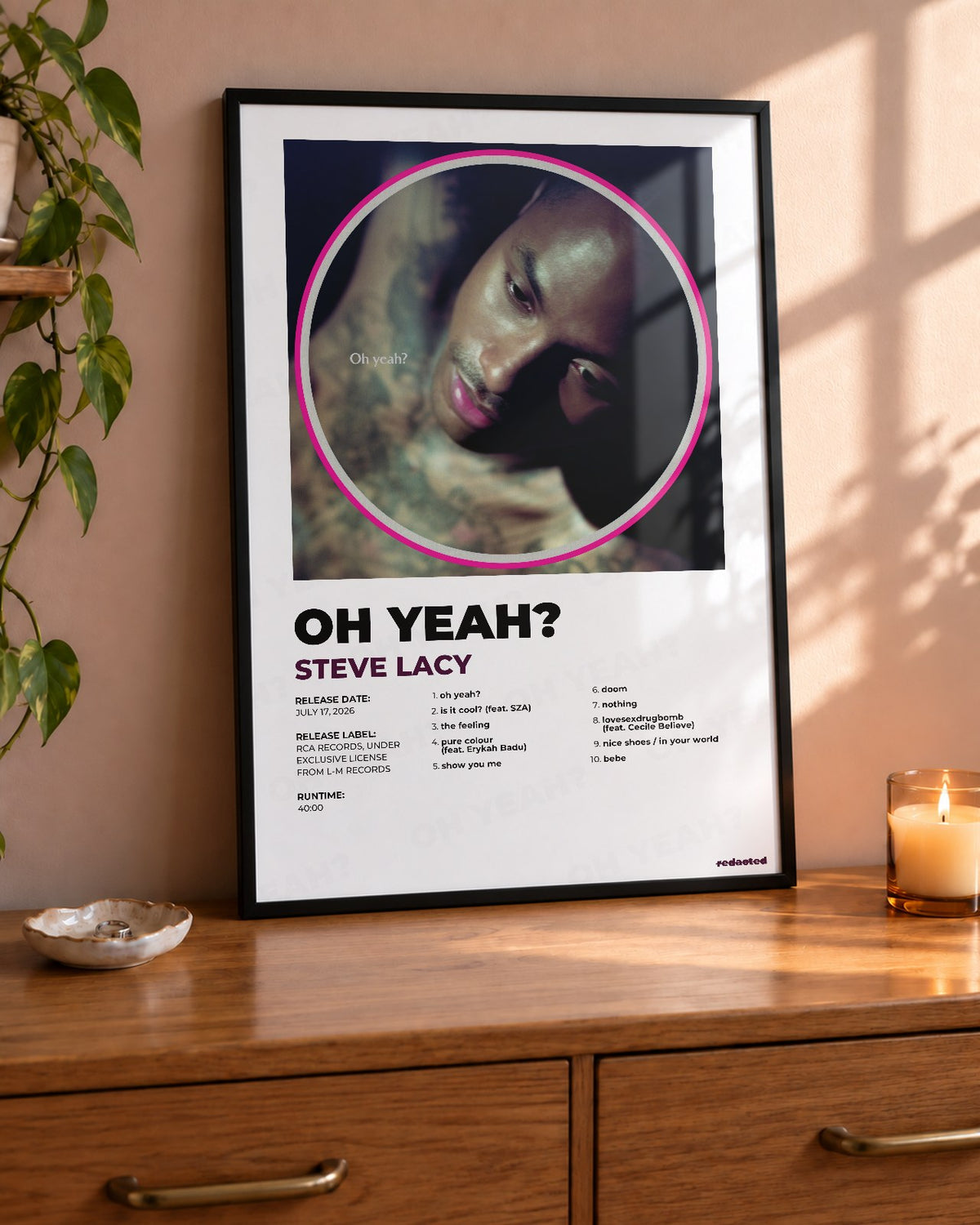 Steve Lacy - Oh Yeah? Poster - White Edition (12x18 / 24x36) - Poster view