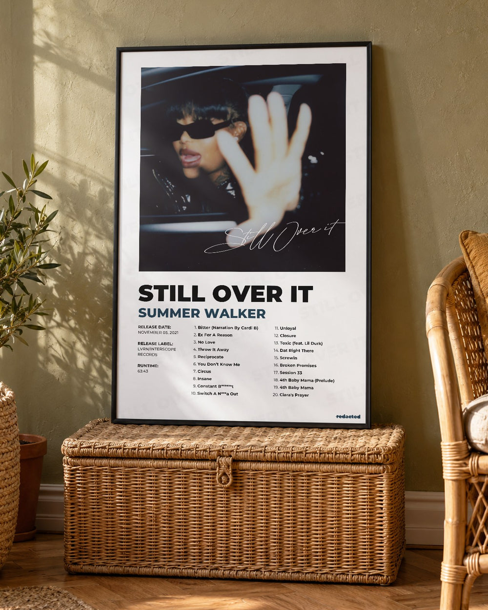 Summer Walker - Still Over It Poster - White Edition (12x18 / 24x36) - Poster view