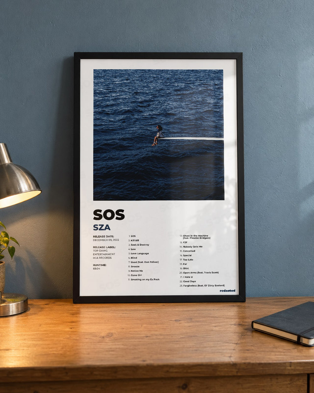 SZA - SOS Poster - White Edition (12x18 / 24x36) - Poster view