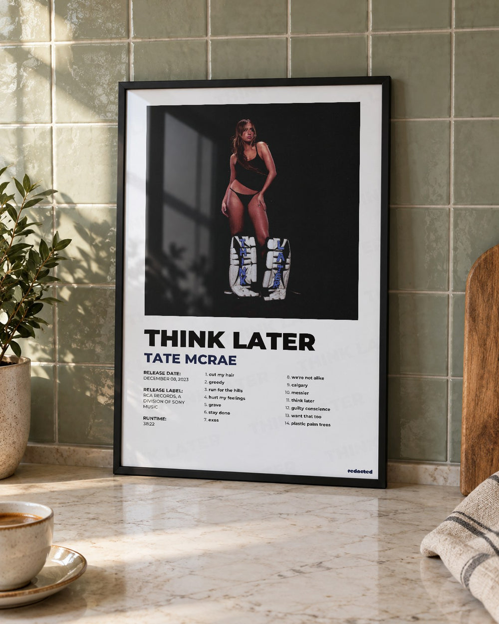 Tate McRae - Think Later Poster - White Edition (12x18 / 24x36) - Poster view