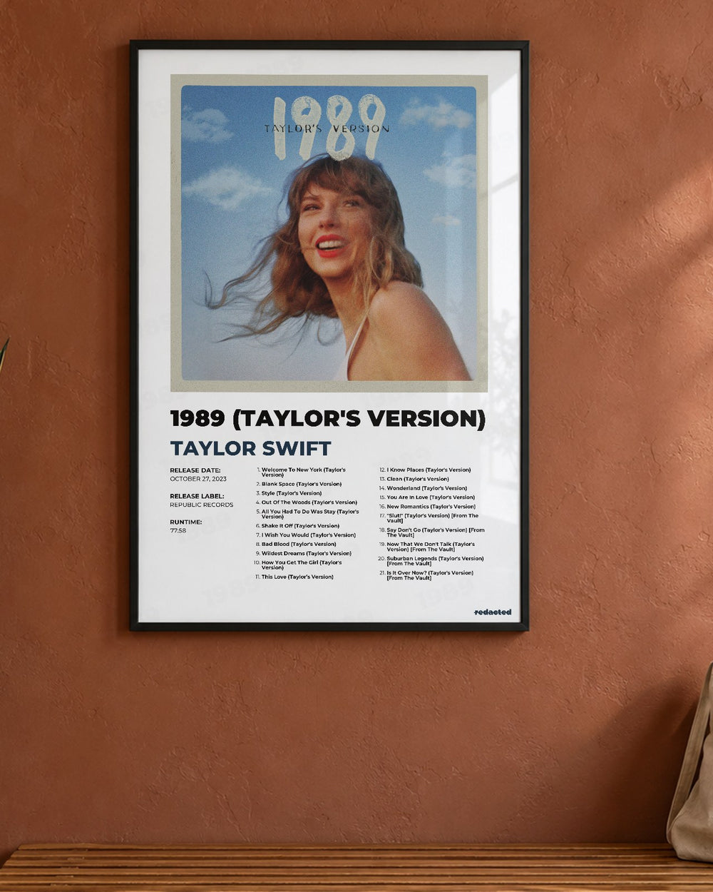 Taylor Swift - 1989 (Taylor's Version) Poster - White Edition (12x18 / 24x36) - Poster view