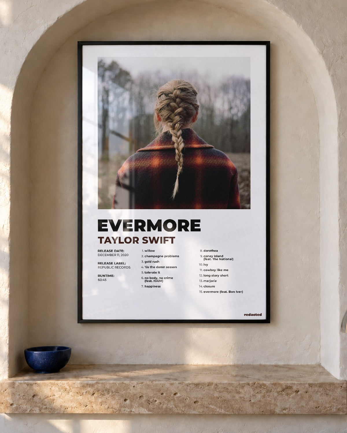 Taylor Swift - evermore Poster - White Edition (12x18 / 24x36) - Poster view