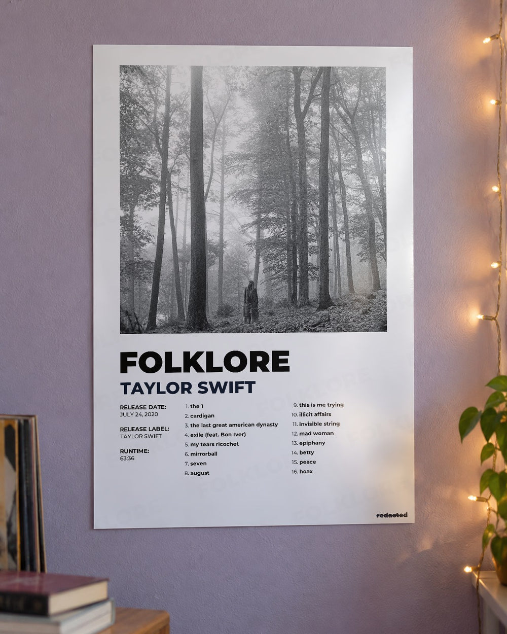 Taylor Swift - folklore Poster - White Edition (12x18 / 24x36) - Poster view