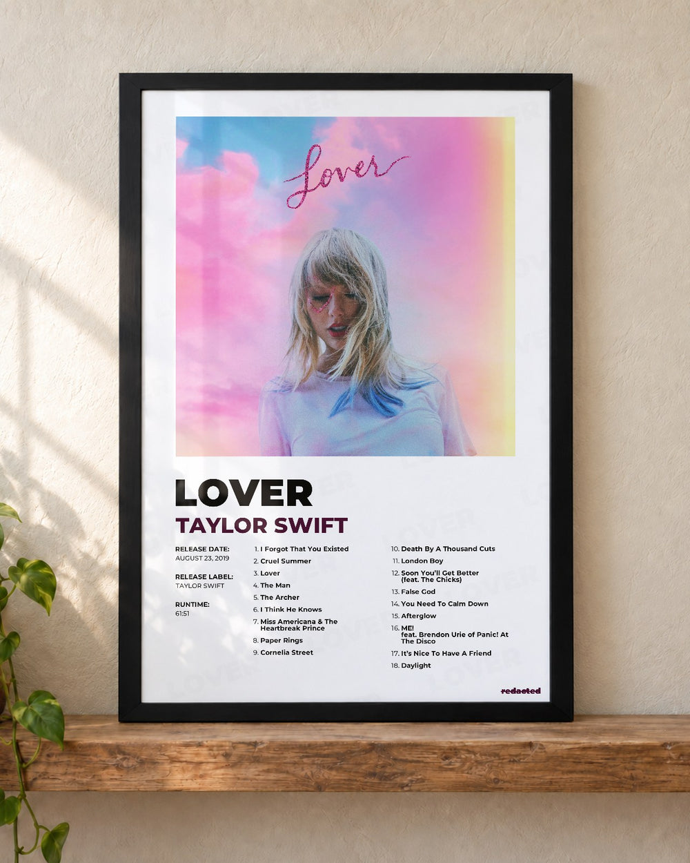 Taylor Swift - Lover Poster - White Edition (12x18 / 24x36) - Poster view