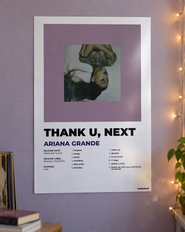 ARIANA GRANDE - THANK U, NEXT Poster - White Edition (12x18 / 24x36) - Poster view