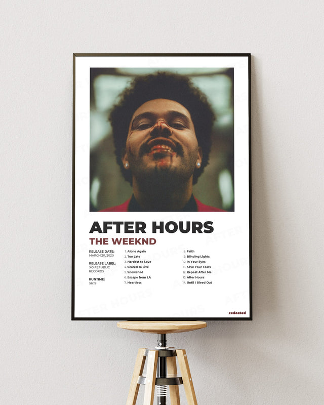 THE WEEKND - AFTER HOURS Poster - White Edition (12x18 / 24x36) - Poster view