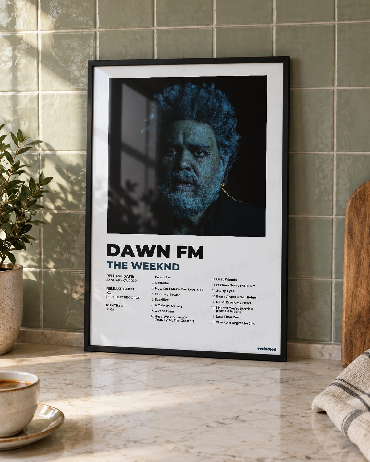 The Weeknd - Dawn Fm Poster - White Edition (12x18 / 24x36) - Poster view