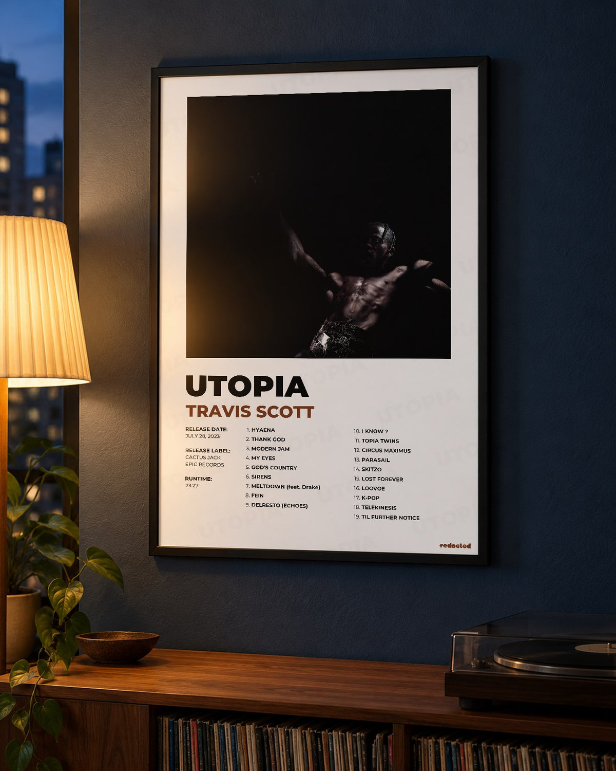 TRAVIS SCOTT - UTOPIA Poster - White Edition (12x18 / 24x36) - Poster view