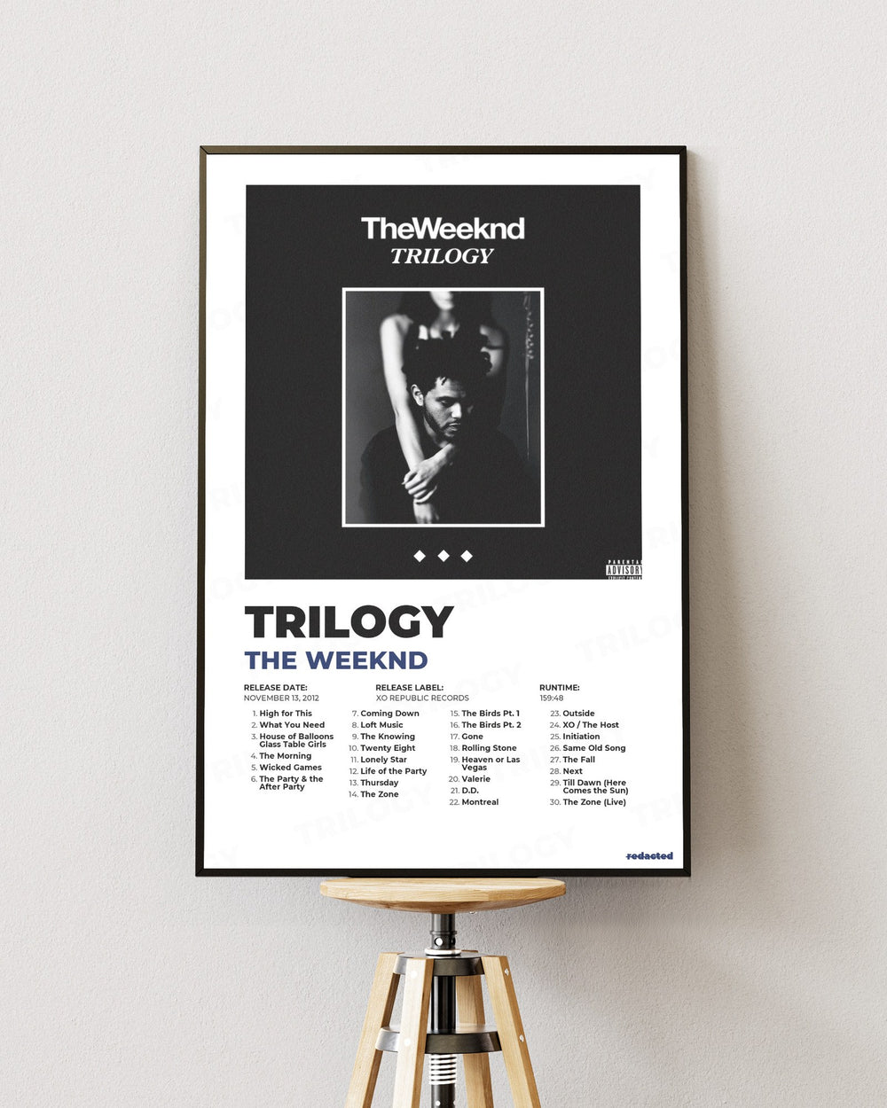THE WEEKND - TRILOGY Poster - White Edition (12x18 / 24x36) - Poster view