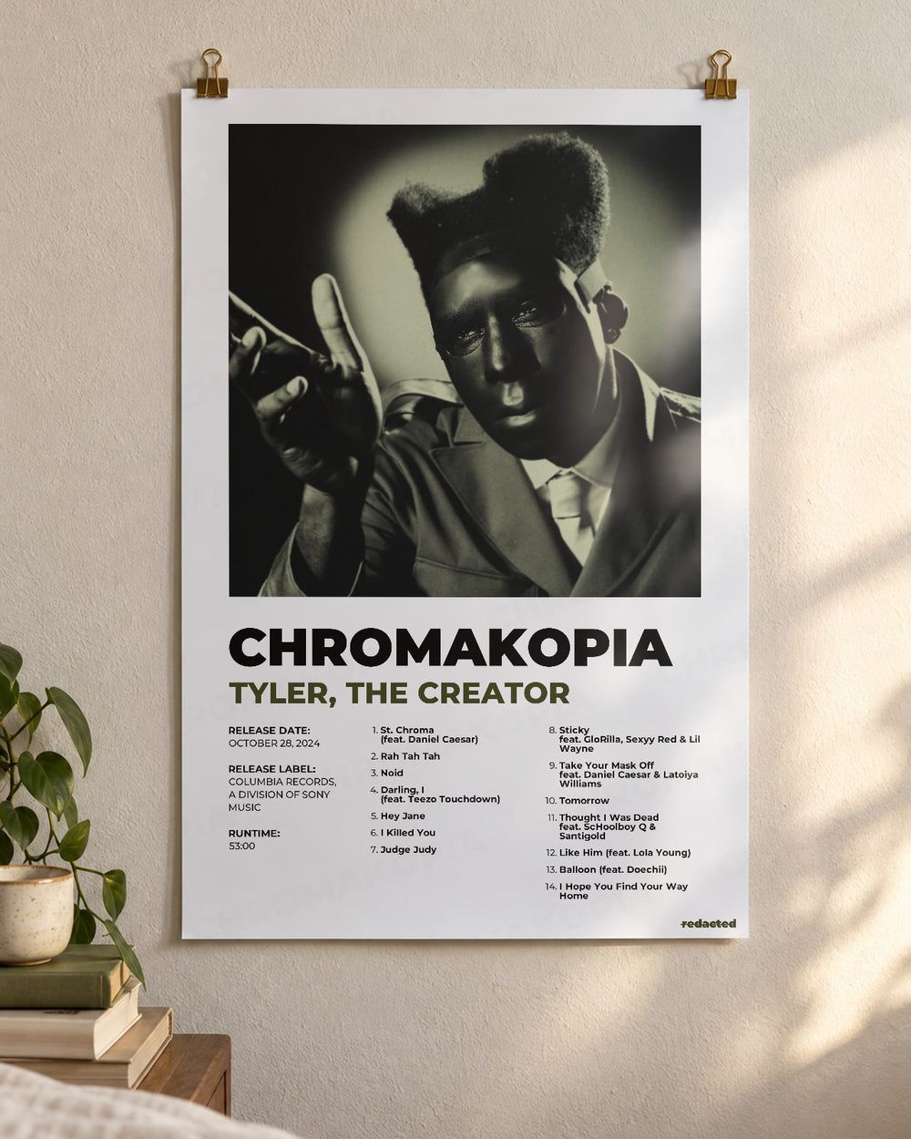 Tyler, The Creator - CHROMAKOPIA Poster - White Edition (12x18 / 24x36) - Poster view