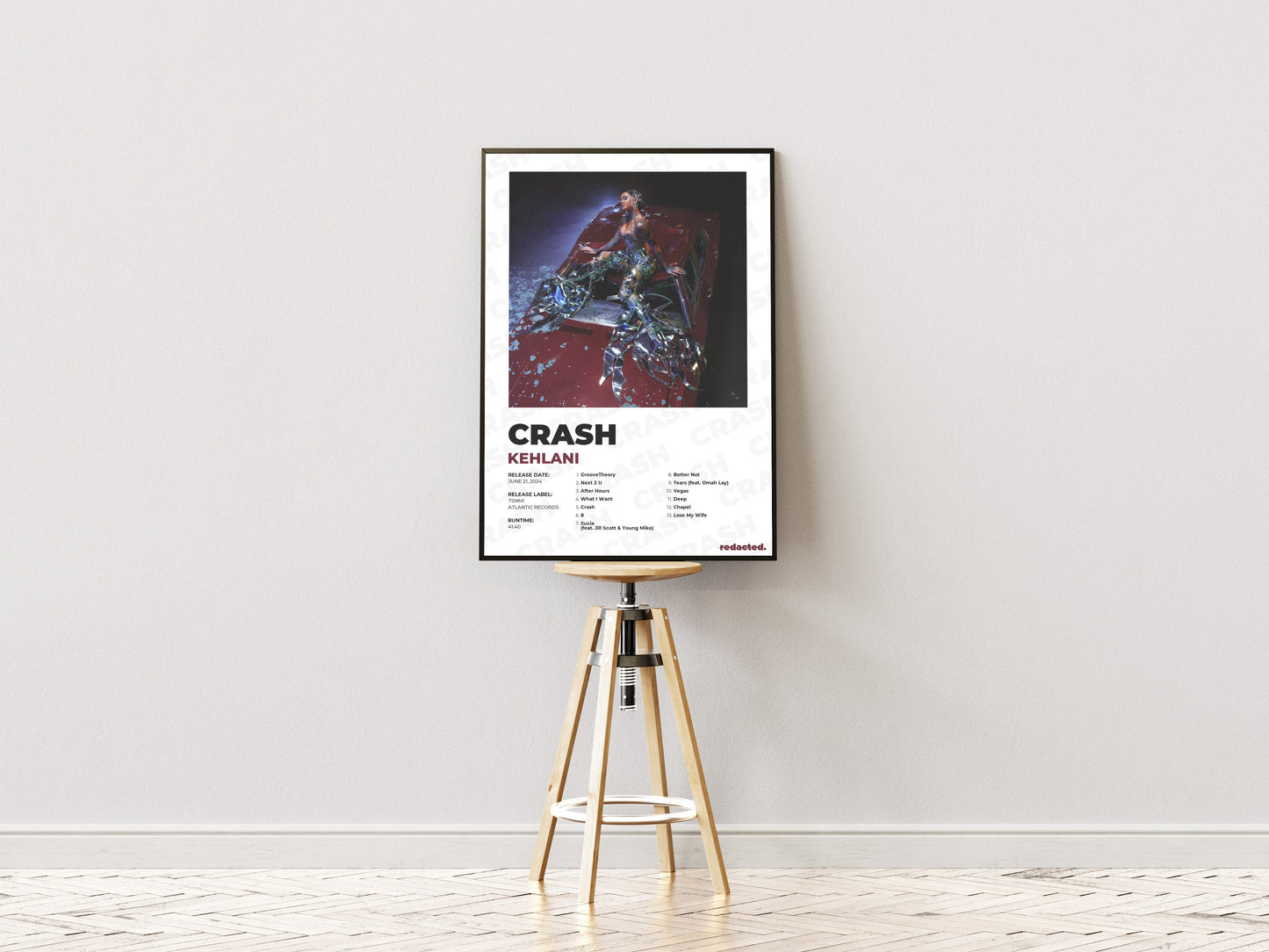 Kehlani - Crash Poster - White Edition (Frontal Stool Mockup)