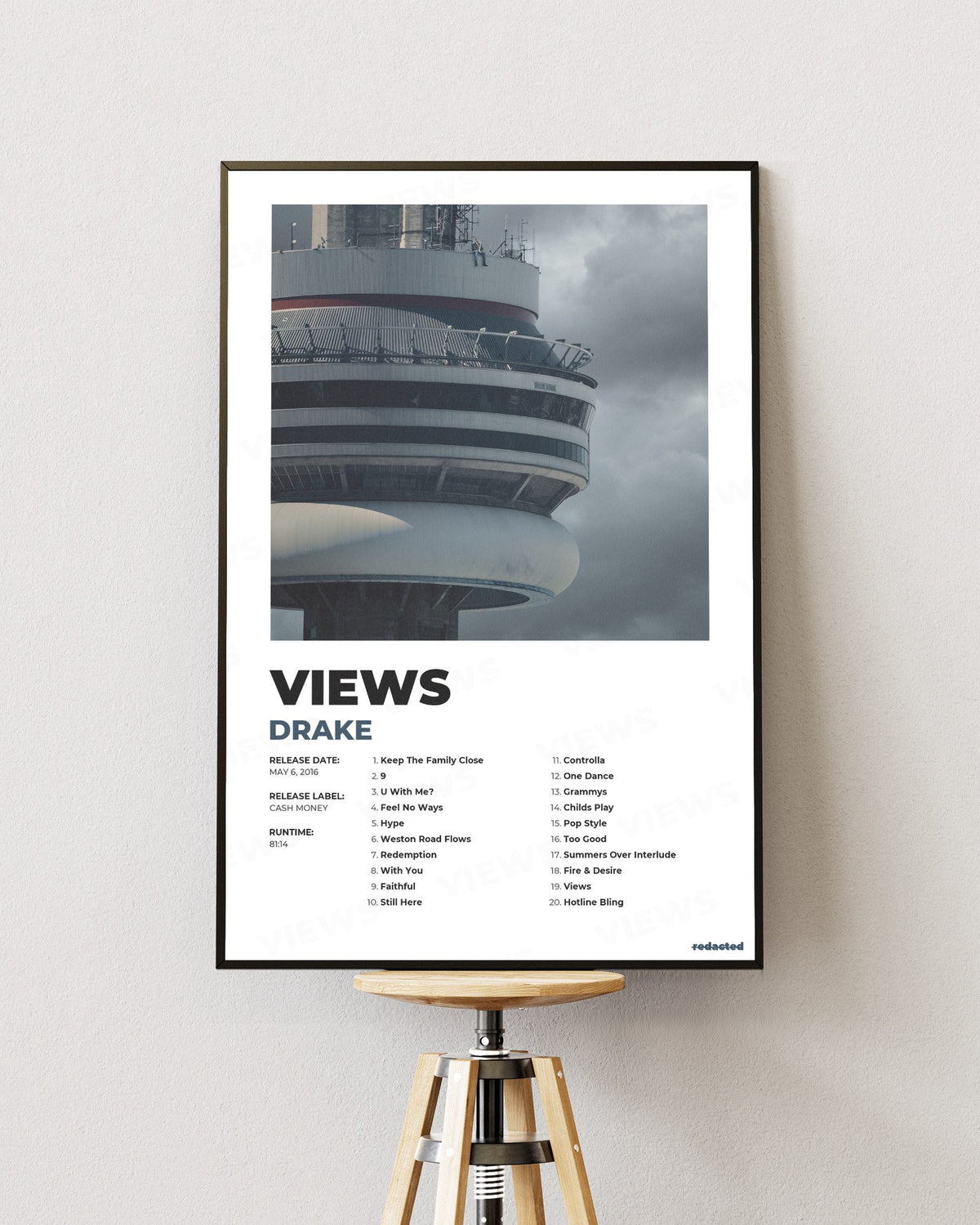 DRAKE - VIEWS Poster - White Edition (12x18 / 24x36) - Poster view
