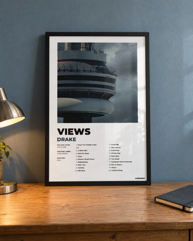DRAKE - VIEWS Poster - White Edition (12x18 / 24x36) - Poster view