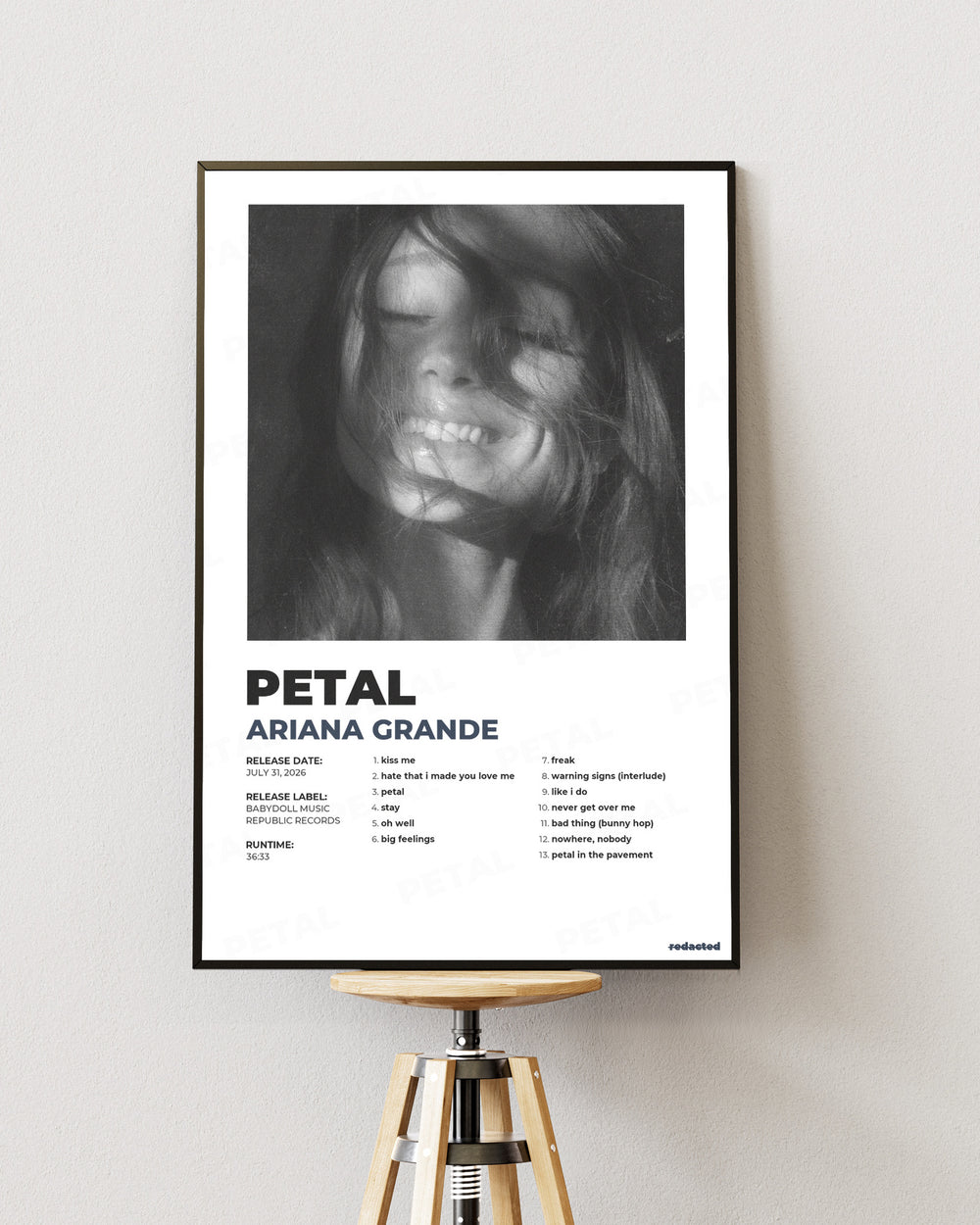 Ariana Grande - Petal Poster - White Edition (12x18 / 24x36) - View 1